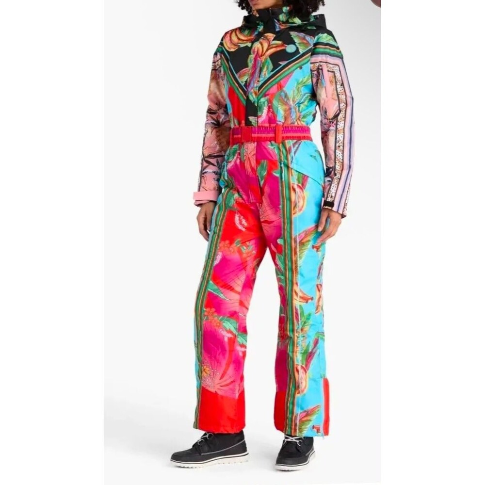 Farm Rio Skiwear Banana Print One Piece Ski Suit Women's XS Colorful Waterproof